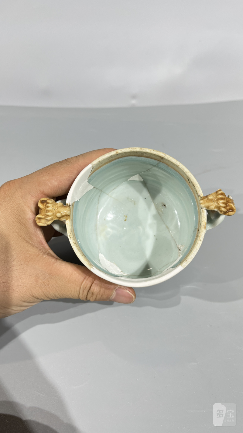 明 湖田螭龙杯、托（一套） - 图8